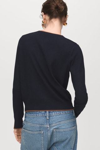 Cardigan fendu sur les poignets - Bleu marine