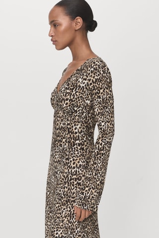 Robe imprimée col en V - Noir