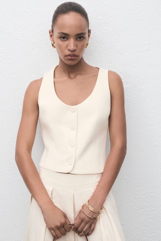 Gilet costume boutons - Beige