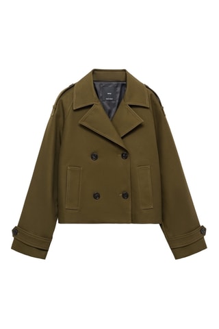 Trench court oversize double boutonnage - Kaki