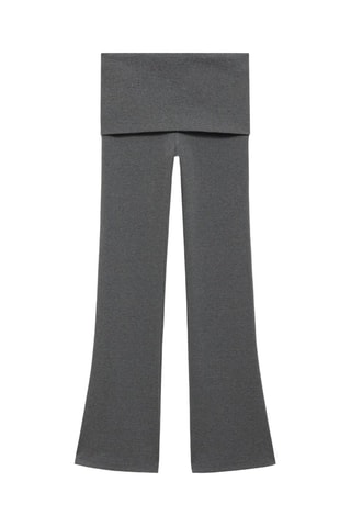 Pantalón diseño evasé cintura con vuelta - Gris
