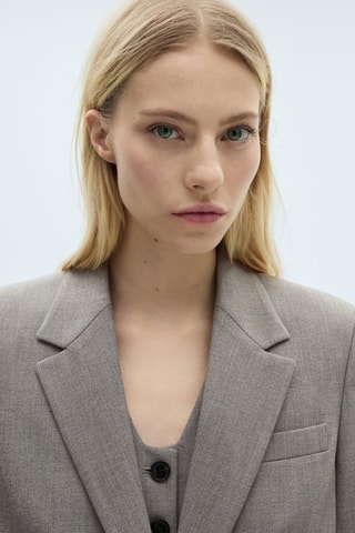 Blazer droit avec poches à rabat - Gris