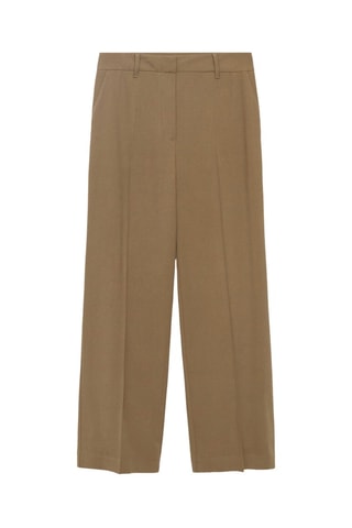 Pantalón recto tiro medio - Caqui