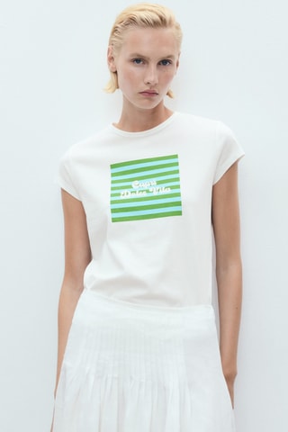 T-shirt en coton imprimé - Vert clair