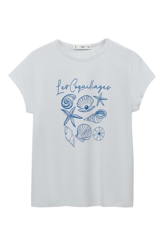 T-shirt en coton imprimé - Bleu