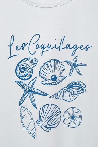 T-shirt en coton imprimé - Bleu