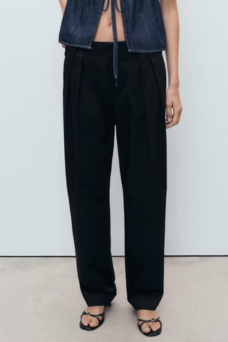 Pantalon coton boutonné - Noir