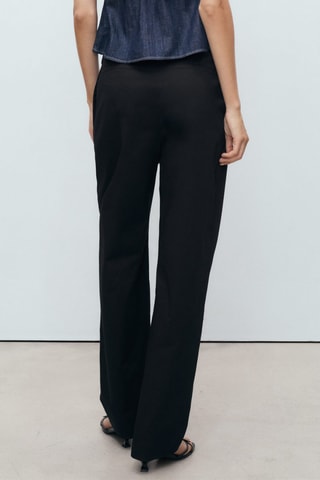 Pantalon coton boutonné - Noir