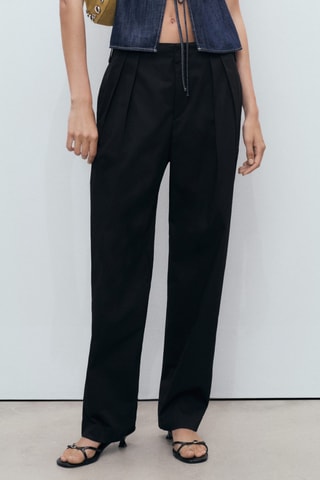 Pantalon coton boutonné - Noir