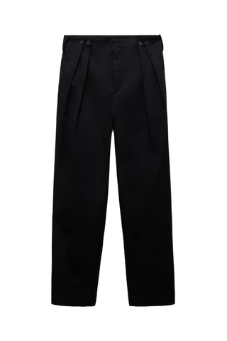 Pantalon coton boutonné - Noir