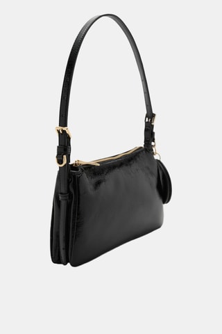 Sac porté épaule finition brillante - Noir