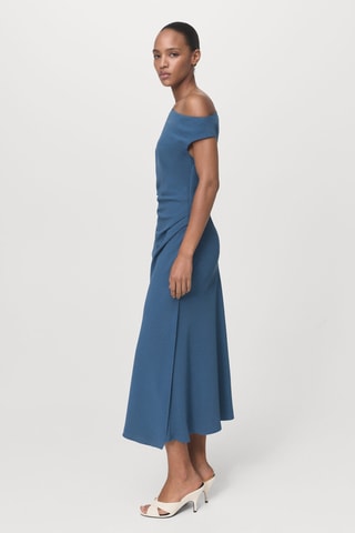 Robe midi asymétrique - Bleu