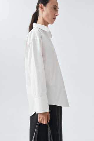 Chemise popeline oversize - Blanc