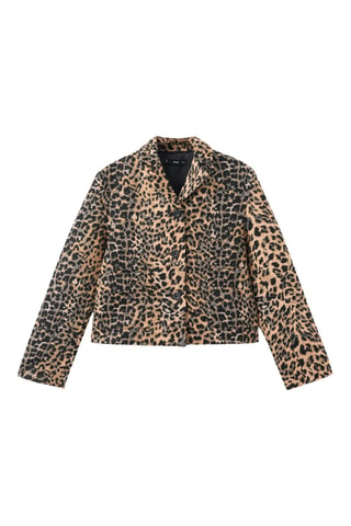 Veste léopard à boutons - Marron
