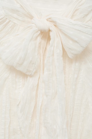 Blouse texturée nœud - Écru