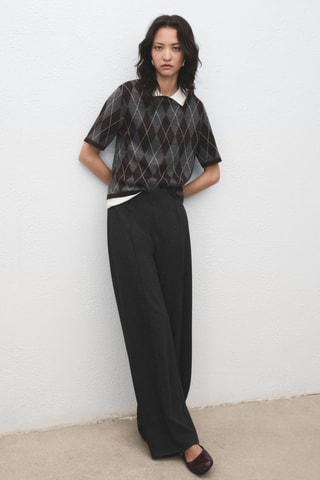 Pantalon droit taille élastique - Gris