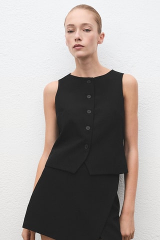 Gilet costume boutons - Noir