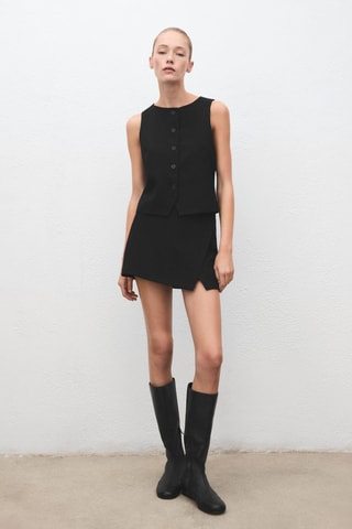 Gilet costume boutons - Noir