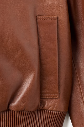 Veste bomber 100 % cuir - Marron