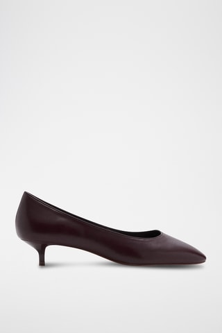 Chaussures kitten heel bout rond - Bordeaux