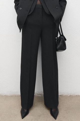 Pantalón traje pinzas - Gris