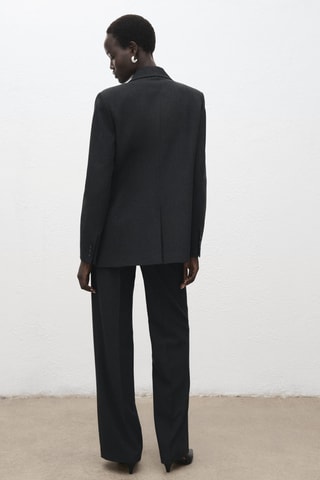 Pantalón traje pinzas - Gris