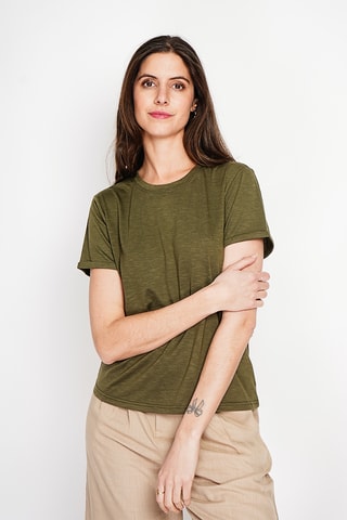 Camiseta de lino - Caqui