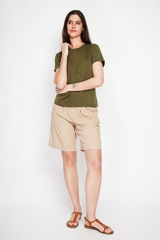 Camiseta de lino - Caqui