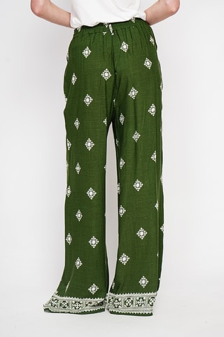 Pantalón ancho de lino - Caqui