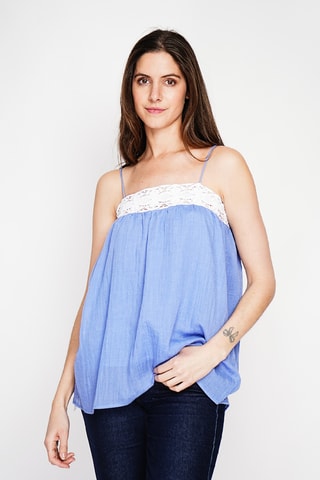 Top de lino - Azul