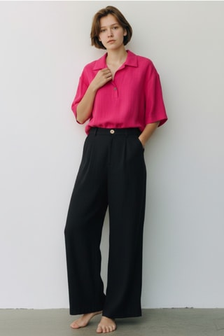 Blusa de lino - Fucsia