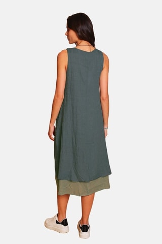 Vestido de lino - Caqui