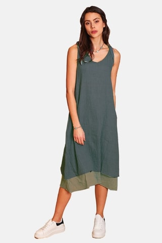 Vestido de lino - Caqui