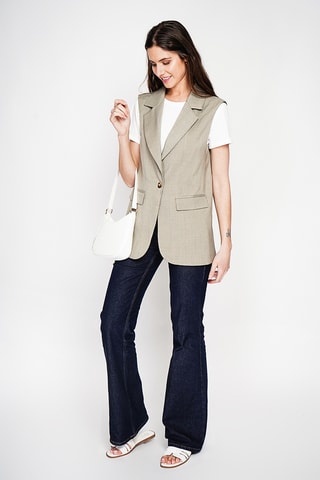 Chaleco de lino - Caqui