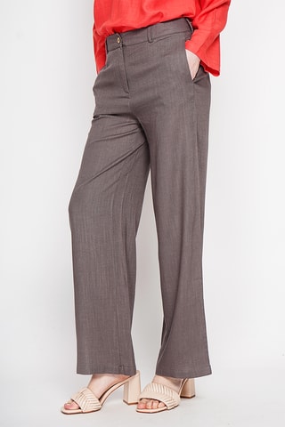 Pantalón ancho de lino - Marrón