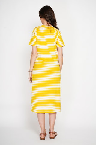Vestido midi de lino - Amarillo