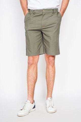Bermudas semislim fit de lino - Caqui