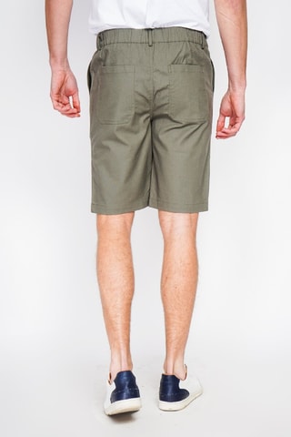 Bermudas semislim fit de lino - Caqui