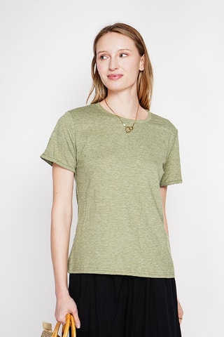 Camiseta de lino - Caqui