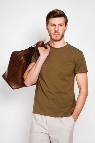 Camiseta de lino - Caqui