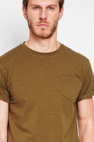 Camiseta de lino - Caqui