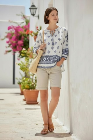 Blusa de lino - Blanco
