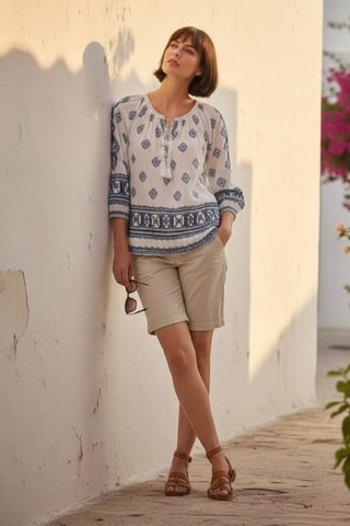 Blusa de lino - Blanco