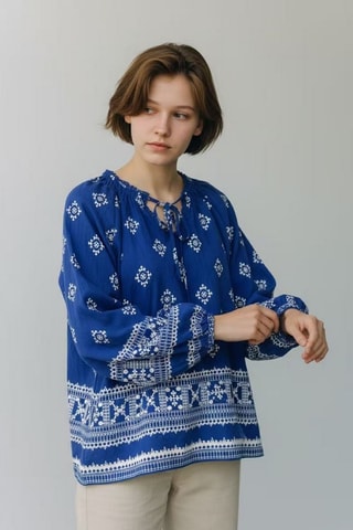 Blusa de lino - Azul
