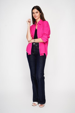 Camisa de lino - Fucsia
