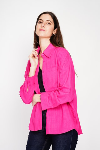 Camisa de lino - Fucsia