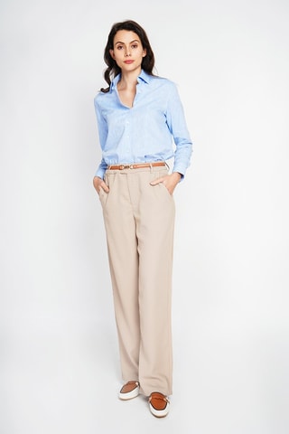 Pantalón recto de tiro alto - Camel