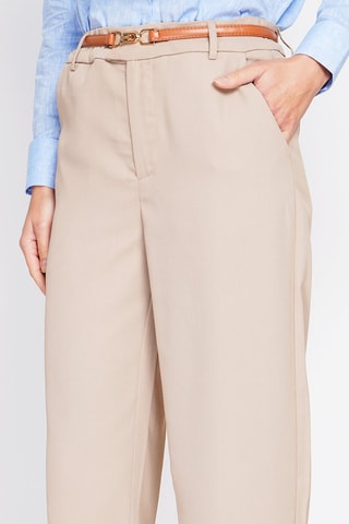 Pantalón recto de tiro alto - Camel