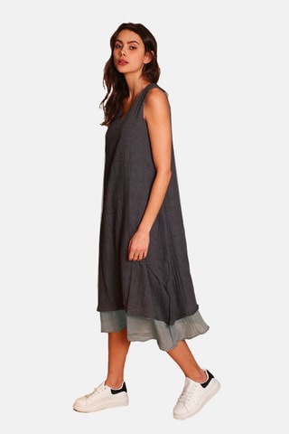 Vestido de lino - Negro