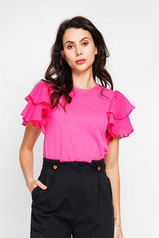 Top de lino - Fucsia